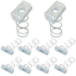 10Pcs Spring Channel Nuts with Zinc Electroplate Finish, M10x8mm Durable Strut Channel Nuts for Secure Fastening and Versatile Use in Metal Conduit Channels in Kuwait