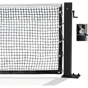 أعمدة شبكية للتنس مثبتة على السطح مع شبكة تنس مزدوجة الطبقة شديدة التحمل، أعمدة من سبائك الألومنيوم مربعة مقاس 4 بوصات، تصميم ملفاف مدمج فريد من نوعه، متوافق مع ITF، قوي ومتين in Kuwait