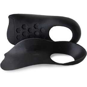 نعال داخلية داعمة نصف قوس للرجال والنساء - حشوات أحذية رقيقة لتقويم العظام لعلاج التهاب اللفافة الأخمصية، والقدم المسطحة، والأقواس العالية والكب الزائد - تصميم خفيف الوزن من المطاط اللدن حراريًا لتخفيف آلام الكعب والقدم (L) in Kuwait