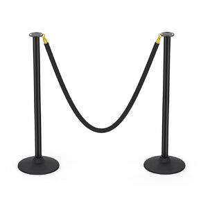 BATTIFE Plastic Stanchion Posts with Black Velvet Ropes and Weighted Rubber-Plastic Base, Crowd Control and Queue Management Barrier Poles for Party, Event, Red Carpet (2 Pack) in Kuwait