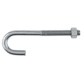 1/2" Inch x 6" Inch Zinc Plated Steel J Bolt with Hex Nut - Pack of (20) in Saudi Arabia