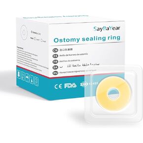 10 PCS Ostomy Barrier Rings - 2mm Thickness Medical Grade Hydrocolloid, Moldable Skin Extender Rings for Leak Prevention, Sensitive Skin, Fits All Ostomy Bags (2 inch Diameter) in Saudi Arabia