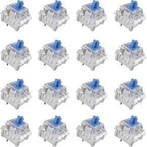 Zhouwang Blue Switch,3 Pin 50gf Clicky Accurate Typing Dustproof Pre Lubed Key Switches,Keyboard Clicker Replacement for 3D Prints and Mechanical Gaming Keyboard(43pcs Blue + 2pcs Kailh Switch) in Kuwait