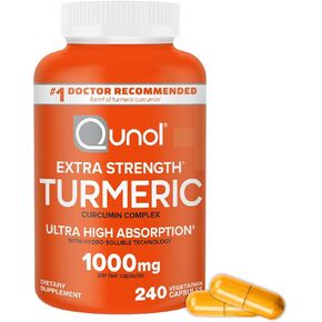 Qunol Turmeric Curcumin Supplement, 1000mg with Ultra High Absorption, for Joint Support, Extra Strength Capsules, 240 Count in Kuwait