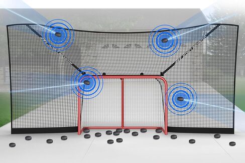 SmartBackstop للهوكي GEN 2، ممارسة Smart®. يتم ربطها مباشرة بالهدف ويمكن طيها عند عدم الاستخدام، 4 أقدام من التغطية الشبكية المتينة على جميع الجوانب، تناسب جميع أهداف الهوكي التنظيمية in Kuwait