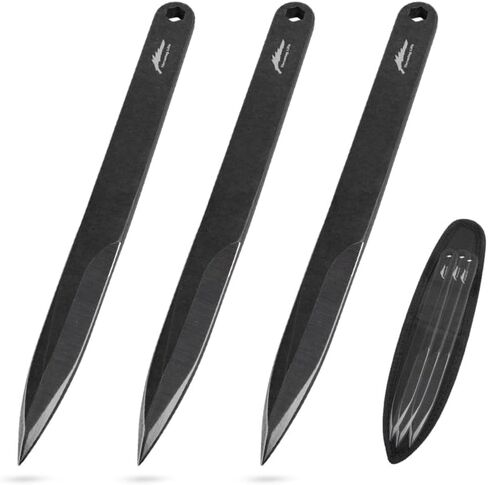 مجموعة أدوات الرمي المكونة من 3 قطع من Throwing Life، مجموعة أدوات تدريب صلبة من الفولاذ المقاوم للصدأ مقاس 9.06 بوصة (23 سم)، بسمك 6.7 مم، تصميم متوازن لممارسة الهدف والتدريب على المهارات في الهواء الطلق، لمسة نهائية سوداء مصقولة بالحجر in Kuwait