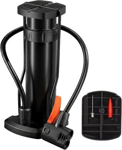 Portable Foot Bike Pump - Lightweight 1.5lb Bicycle Air Pump, High Pressure Floor Pump with Presta & Schrader Valves, Compact Foot Inflator for Road, Mountain Bikes, E-Bikes & Sports Balls in Kuwait