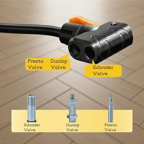 Portable Foot Bike Pump - Lightweight 1.5lb Bicycle Air Pump, High Pressure Floor Pump with Presta & Schrader Valves, Compact Foot Inflator for Road, Mountain Bikes, E-Bikes & Sports Balls in Kuwait