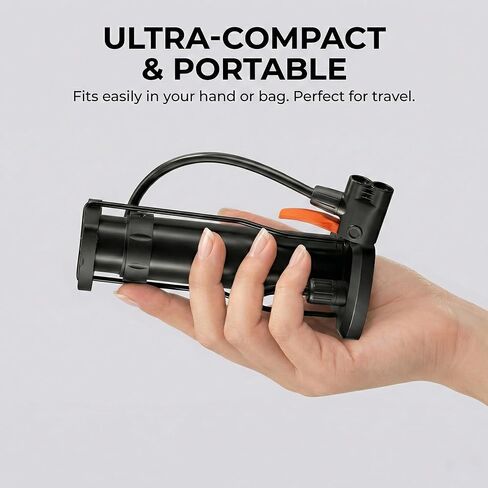 Portable Foot Bike Pump - Lightweight 1.5lb Bicycle Air Pump, High Pressure Floor Pump with Presta & Schrader Valves, Compact Foot Inflator for Road, Mountain Bikes, E-Bikes & Sports Balls in Kuwait