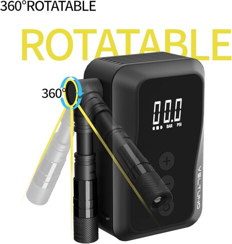 مضخة دراجة كهربائية صغيرة، نفخ سريع بحد أقصى 150 رطل لكل بوصة مربعة مع مقياس ضغط رقمي، توقف تلقائي ذكي، قابل لإعادة الشحن عبر USB-C، صمام بريستا وشرايدر لدراجات الطرق، MTB، الدراجة الإلكترونية، الدراجات النارية، الكرات in Kuwait