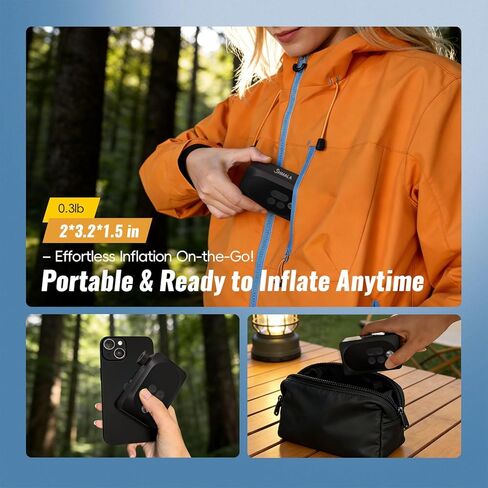 150 PSI Mini Electric Bike Pump - 120g Ultra-Portable Inflator Featuring Brushless Motor, Smart Auto-Stop, ±1 PSI High Precision & Universal Presta and Schrader Valve in Saudi Arabia