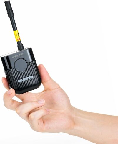 Hycline Mini Electric Bike Pump: 30s Fast Inflate 150 PSI High Pressure Gauge with Presta & Schrader Valve - Bicycle Tire Pump for Bikes Motorcycles Balls - Auto‑Stop Rechargeable Portable Air Pump in Kuwait