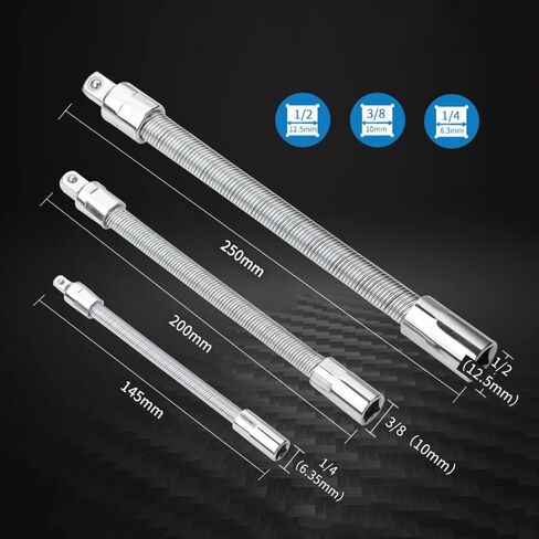 Fafeicy Flexible Socket Extension Cables, Steel Durable Drill Set for Tight Spaces, Suitable for Various Cracks and Corners in Kuwait