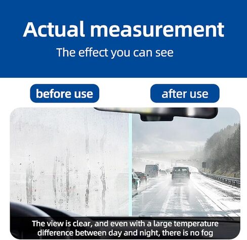Car Windshield Water Repellent & Anti-Fog Treatment, Quick & Easy Defogging Interior/Exterior Glass Cleaning Bundle, Long-Lasting Hydrophobic Coating for Clear Vision in Rain & Fog, 2 Pack in Kuwait