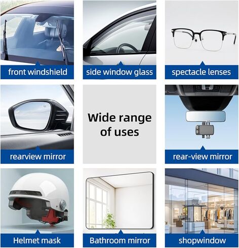 Car Windshield Water Repellent & Anti-Fog Treatment, Quick & Easy Defogging Interior/Exterior Glass Cleaning Bundle, Long-Lasting Hydrophobic Coating for Clear Vision in Rain & Fog, 2 Pack in Kuwait