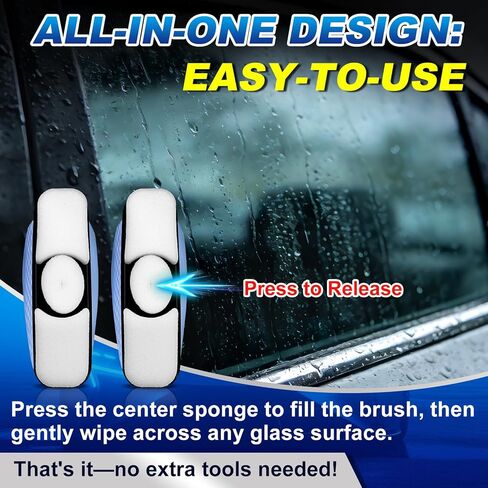 Water Repellent & Anti-Fog Glass Brush Kit with Towels | Hydrophobic Rain Repellent & Defogger for Car Glass Windshield Windows Mirrors & Swim Goggles | Long-Lasting Clarity for Safer Driving in Kuwait
