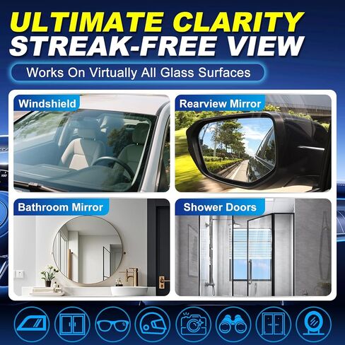 Water Repellent & Anti-Fog Glass Brush Kit with Towels | Hydrophobic Rain Repellent & Defogger for Car Glass Windshield Windows Mirrors & Swim Goggles | Long-Lasting Clarity for Safer Driving in Kuwait