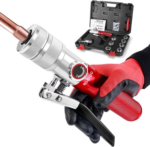 موسع الأنبوب الهيدروليكي، مجموعة أدوات التأرجح النحاسية HVAC لقطر 3/8 إلى 1-1/8 بوصة، 7 رؤوس توسيع الأنابيب، قاطع الأنابيب، أداة إزالة الأزيز لأنابيب النحاس والألومنيوم الناعمة in Kuwait