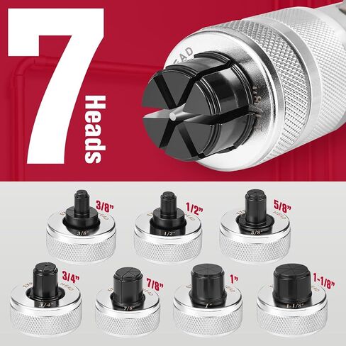 موسع الأنبوب الهيدروليكي، مجموعة أدوات التأرجح النحاسية HVAC لقطر 3/8 إلى 1-1/8 بوصة، 7 رؤوس توسيع الأنابيب، قاطع الأنابيب، أداة إزالة الأزيز لأنابيب النحاس والألومنيوم الناعمة in Kuwait