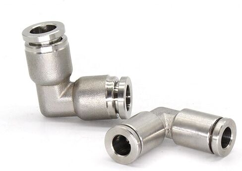 304L One Touch Elbow Push In To Connect Pneumatic Fittings Pneumatic Stainless Steel 90 Right Angle Joint 2Pcs(PV16) in Saudi Arabia
