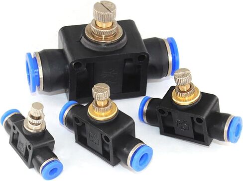 Pneumatic Fittings Push In Air Quick Manual Flow Control Regulator 2Pcs(LSA12) in Saudi Arabia