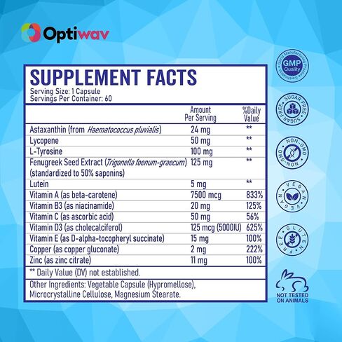 حبوب تسمير البشرة للرجال والنساء - كبسولات تسمير البشرة الذاتية التي تعمل بسرعة بدون التعرض للشمس - حبوب مكملات الميلانين الطبيعية عن طريق الفم من أجل توهج ذهبي صحي بدون شمس - خالية من السكر، خالية من الغلوتين، نباتي، غير معدلة وراثيًا in Kuwait
