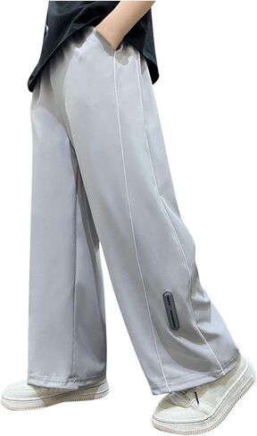 Boys Golf Pants Loose Casual Lightweight School Uniform Pant Elastic Waist Sweatpants Open Bottom with Pockets 2026 in Saudi Arabia