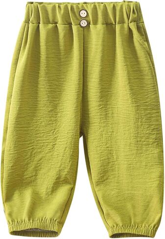 School Uniform Pants for Boys Cotton Lightweight Cargo Joggers Elastic Waist Sweatpants Outdoor Playwear Fashion 2026 in Saudi Arabia