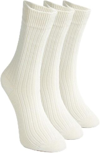 Bulusorganic 3 Pairs 98% Organic Cotton Crew Socks, Soft Breathable Non-Tight Seamless Casual Socks for Men & Women in Saudi Arabia