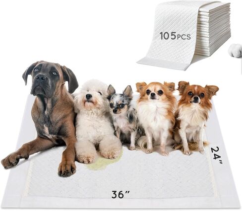 وسادات تبول الكلاب ، وسادات تدريب الكلاب الجرو السميكة / الفائقة الجرو ، الحجم الكبير 36 "× 24" ， الرائحة القضاء على الهلام ، عوامل إزالة الروائح ، مع محفز الحيوانات الأليفة (35 عدد) in Kuwait