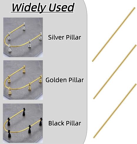 قضبان معرض للأرفف 3 قطع بقطر 1/5 بوصة وطول 39.3 بوصة أجهزة قضبان حديدية لخزانة العرض الزجاجية واستبدال عمود دوران الرف in Kuwait