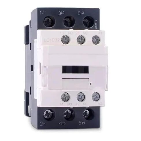 LC1D Industrial AC Contactor, 3-Phase DIN Rail Mount, NC Configuration, White and Black, Power Control Relay for Electrical Systems (LC1D09 110v) in Kuwait