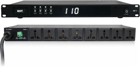 QST QP-1 1U Rackmount 8-Channel Power Sequencer Conditioner for Pro Audio, Home Theater, IT & Network Racks, Surge Protection, and 8 AC Outlets 3000w 120-240v in Saudi Arabia