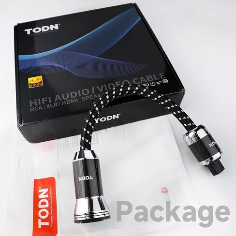 TODN Power EMI Filter Cable with Dual Shielded for Clean up Power, Noise Reduction - Silver-Plated OFC, Rhodium-Plated Plug IEC C14 to C15, Φ17.5mm, 1.15ft/0.35m in Kuwait