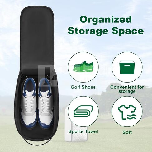 Premium PU Leather Golf Shoe Bag for Men & Women,Lightweight Golf Shoes Organizer with Smooth Full-Zip Opening, Travel Golf Shoe Bag with Handle (White) in Saudi Arabia