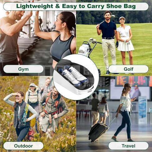 Premium PU Leather Golf Shoe Bag for Men & Women,Lightweight Golf Shoes Organizer with Smooth Full-Zip Opening, Travel Golf Shoe Bag with Handle (White) in Saudi Arabia