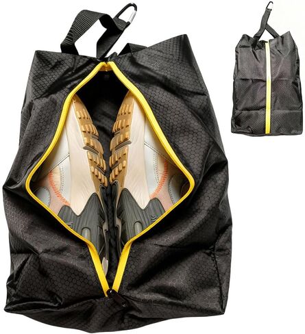 حقيبة أحذية جولف مقاومة للرائحة - منظم أحذية خفيف الوزن مقاوم للماء مع مقبض ومشبك للرياضة والسفر وكرة السلة وكرة القدم وركوب الدراجات والأحذية الرياضية (برتقالي) in Kuwait