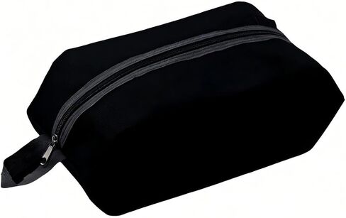 حقيبة أحذية للسفر مقاومة للماء، حقيبة تخزين أحذية محمولة بسحاب للأحذية الرياضية وصالة الألعاب الرياضية والجولف والأمتعة وأساسيات السفر، باللون الأسود in Kuwait