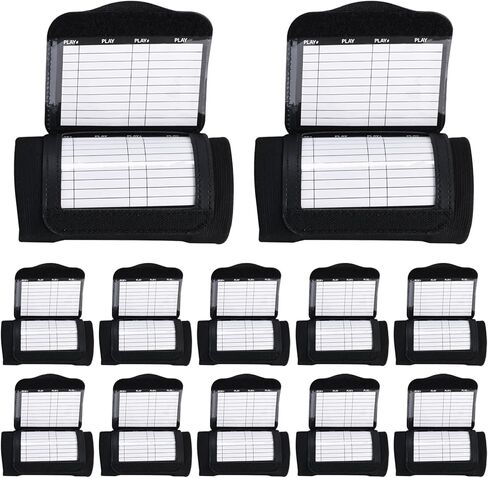 12 Pack Football Play Wristbands for Youth, Football Armband Playbook, Youth Size Quarterback Play Wristbands, Blank Play Sheets Included in Kuwait