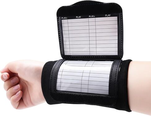 12 Pack Football Play Wristbands for Youth, Football Armband Playbook, Youth Size Quarterback Play Wristbands, Blank Play Sheets Included in Kuwait