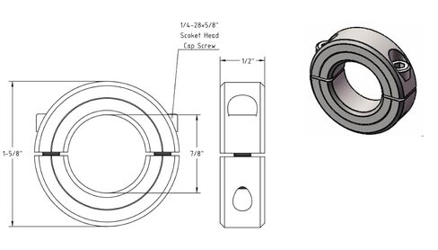 Shaft Collar Carbon Steel Material Double Split Set Screw Suitable for Machinery and Industrial Use (4, 7/8'') in Saudi Arabia