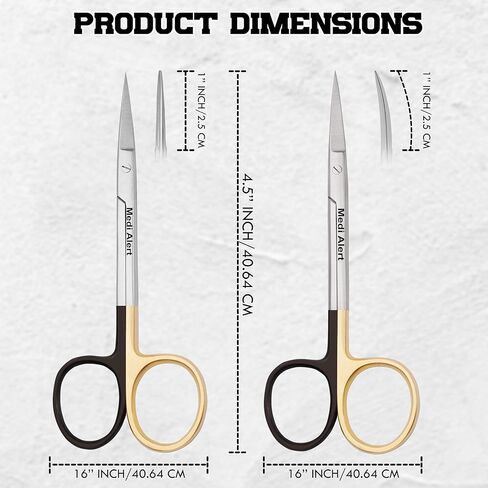 Set of Two Iris Micro Dissecting Scissors 4.5" STR/CVD Serrated Super-Cut Fine Point Skin Tag Medical Surgical Gum Suture Eye Dental Scissors Perfect for Doctors, Nurses, Students Training in Saudi Arabia