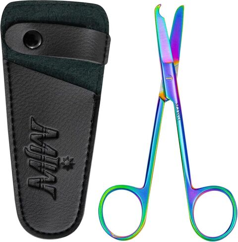 مقص خياطة من الفولاذ المقاوم للصدأ MJW مع طلاء تيتانيوم متعدد الألوان/قوس قزح - مقص تشذيب دقيق للتطريز والخياطة المتقاطعة واللحف والخياطة وعشاق الحرف اليدوية والمزيد in Kuwait