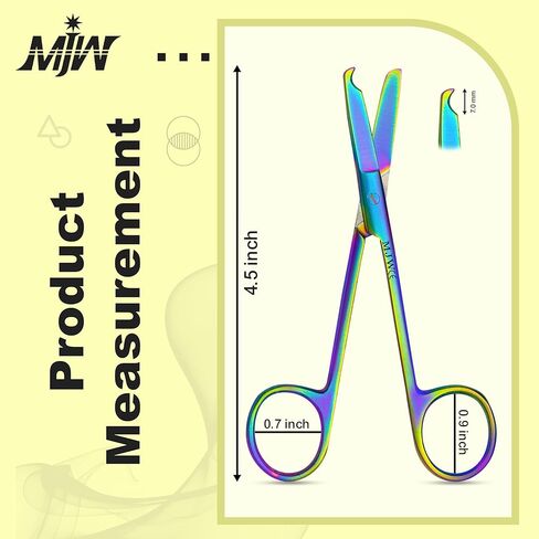 مقص خياطة من الفولاذ المقاوم للصدأ MJW مع طلاء تيتانيوم متعدد الألوان/قوس قزح - مقص تشذيب دقيق للتطريز والخياطة المتقاطعة واللحف والخياطة وعشاق الحرف اليدوية والمزيد in Kuwait