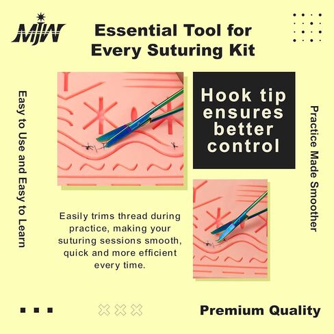 مقص خياطة من الفولاذ المقاوم للصدأ MJW مع طلاء تيتانيوم متعدد الألوان/قوس قزح - مقص تشذيب دقيق للتطريز والخياطة المتقاطعة واللحف والخياطة وعشاق الحرف اليدوية والمزيد in Kuwait