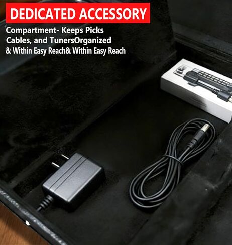 Electric Guitar Hard Case, Heavy-Duty Hard-Shell for Fender Strat/Tele, Multi-Layer Protection with PVC Shell & Plush Interior, Includes Storage Compartment,Black in Saudi Arabia