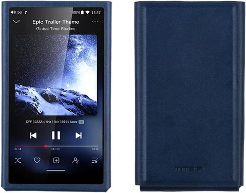 حافظة من جلد البولي يوريثان مصنوعة يدويًا من MITER لجهاز FiiO M21 - جلد PU الإيطالي الفاخر، حماية للإطار الفولاذي، صنع في كوريا (أسود فاتح) in Kuwait