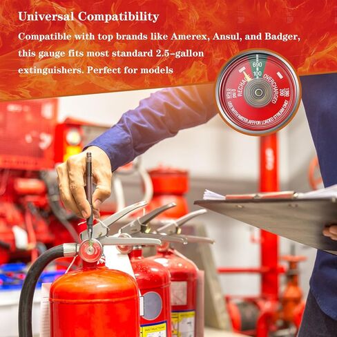 4PCS 100 Psi Water Fire Extinguisher Gauge for Stainless Steel Water Fire Extinguishers, Fits Amerex, Ansul, Badger, 1/8" NPT Thread, Stainless Steel Body, Clear Dial in Saudi Arabia