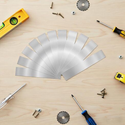 Tebery 30 Pcs Shim Stock Assortment, 10 Size 304 Stainless Steel Metal Shims for Leveling, Strips Gap Filler Trim Tools for Kitchen Home Improvement, 0.0007'' to 0.01'' in Saudi Arabia
