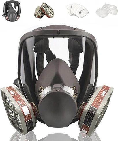 Reusable Full Facepiece, Full Face Cover Protection from Dust and Organic Vapors, Perfect for Paint, Sanding, Polishing, Spraying and Other Work in Kuwait